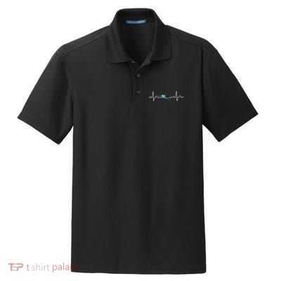 Scuba Diving Heartbeat Pulse Dry Zone Grid Polo