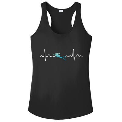 Scuba Diving Heartbeat Pulse Ladies PosiCharge Competitor Racerback Tank