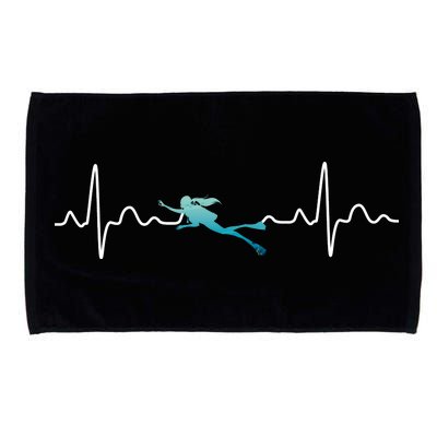 Scuba Diving Heartbeat Pulse Microfiber Hand Towel