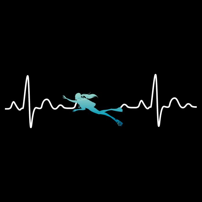 Scuba Diving Heartbeat Pulse Cropped Pullover Crew