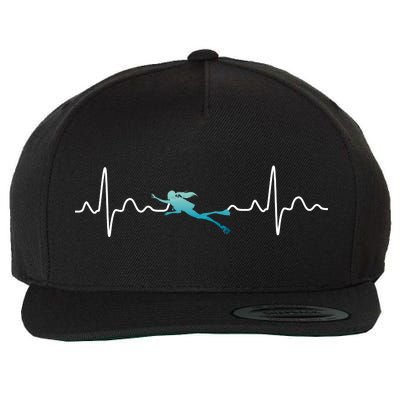 Scuba Diving Heartbeat Pulse Wool Snapback Cap