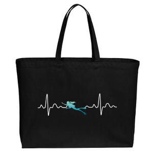 Scuba Diving Heartbeat Pulse Cotton Canvas Jumbo Tote