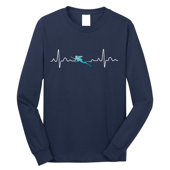 Scuba Diving Heartbeat Pulse Long Sleeve Shirt