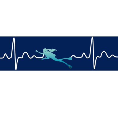 Scuba Diving Heartbeat Pulse Bumper Sticker