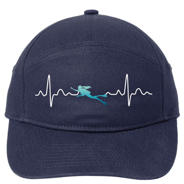 Scuba Diving Heartbeat Pulse 7-Panel Snapback Hat