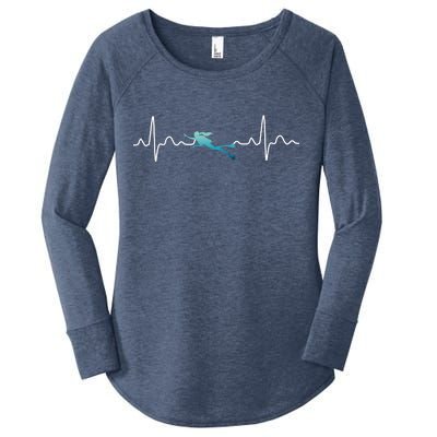 Scuba Diving Heartbeat Pulse Women's Perfect Tri Tunic Long Sleeve Shirt