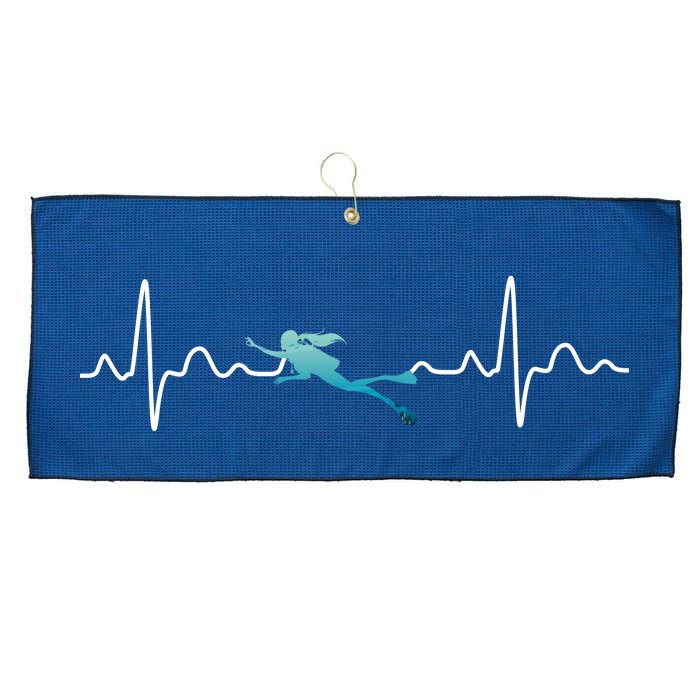 Scuba Diving Heartbeat Pulse Large Microfiber Waffle Golf Towel