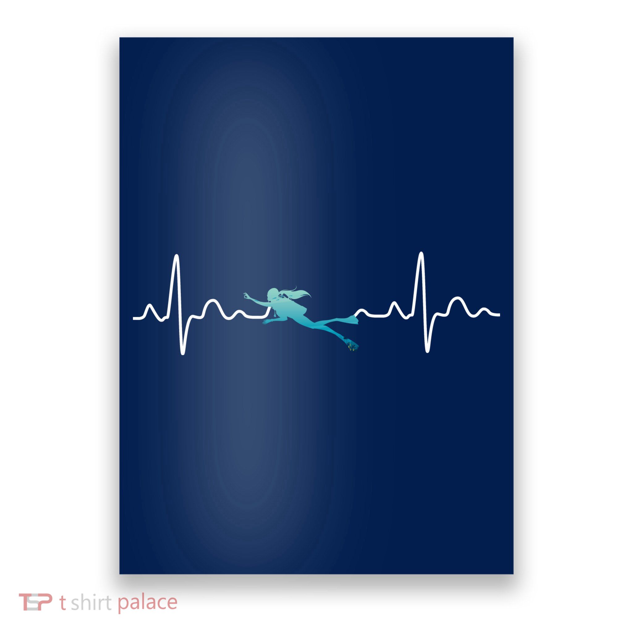Scuba Diving Heartbeat Pulse Poster