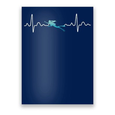 Scuba Diving Heartbeat Pulse Poster