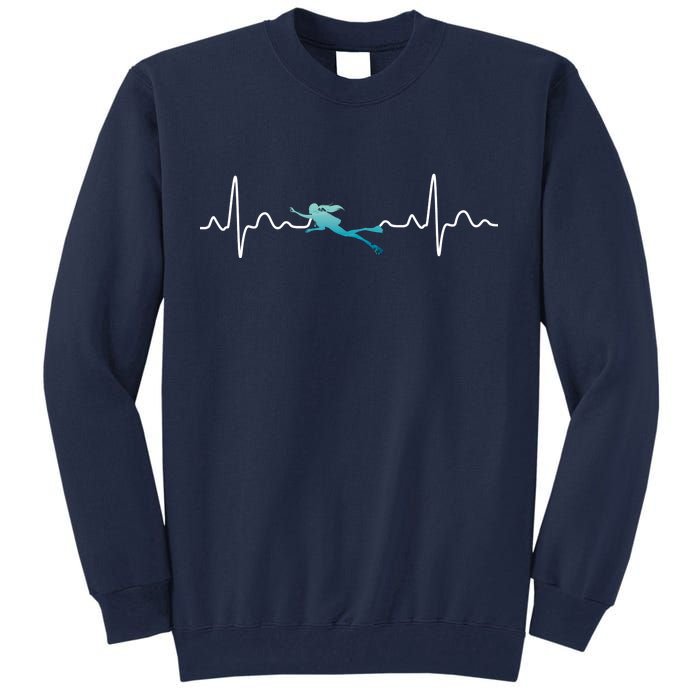 Scuba Diving Heartbeat Pulse Tall Sweatshirt