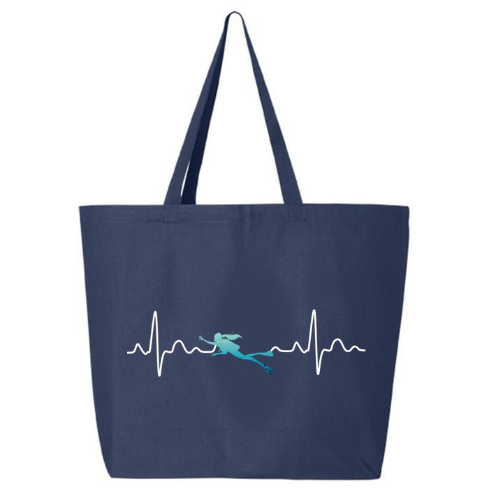 Scuba Diving Heartbeat Pulse 25L Jumbo Tote