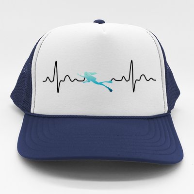 Scuba Diving Heartbeat Pulse Trucker Hat