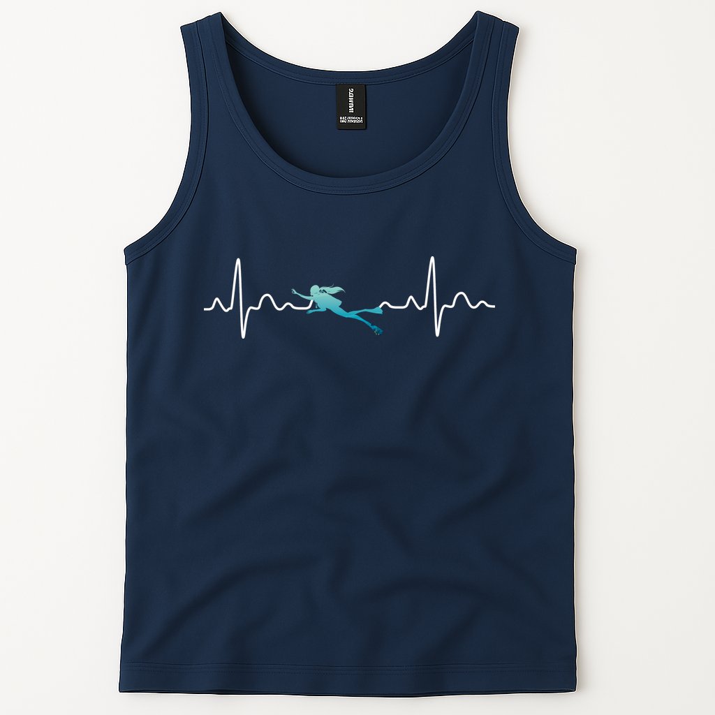 Scuba Diving Heartbeat Pulse Tank Top