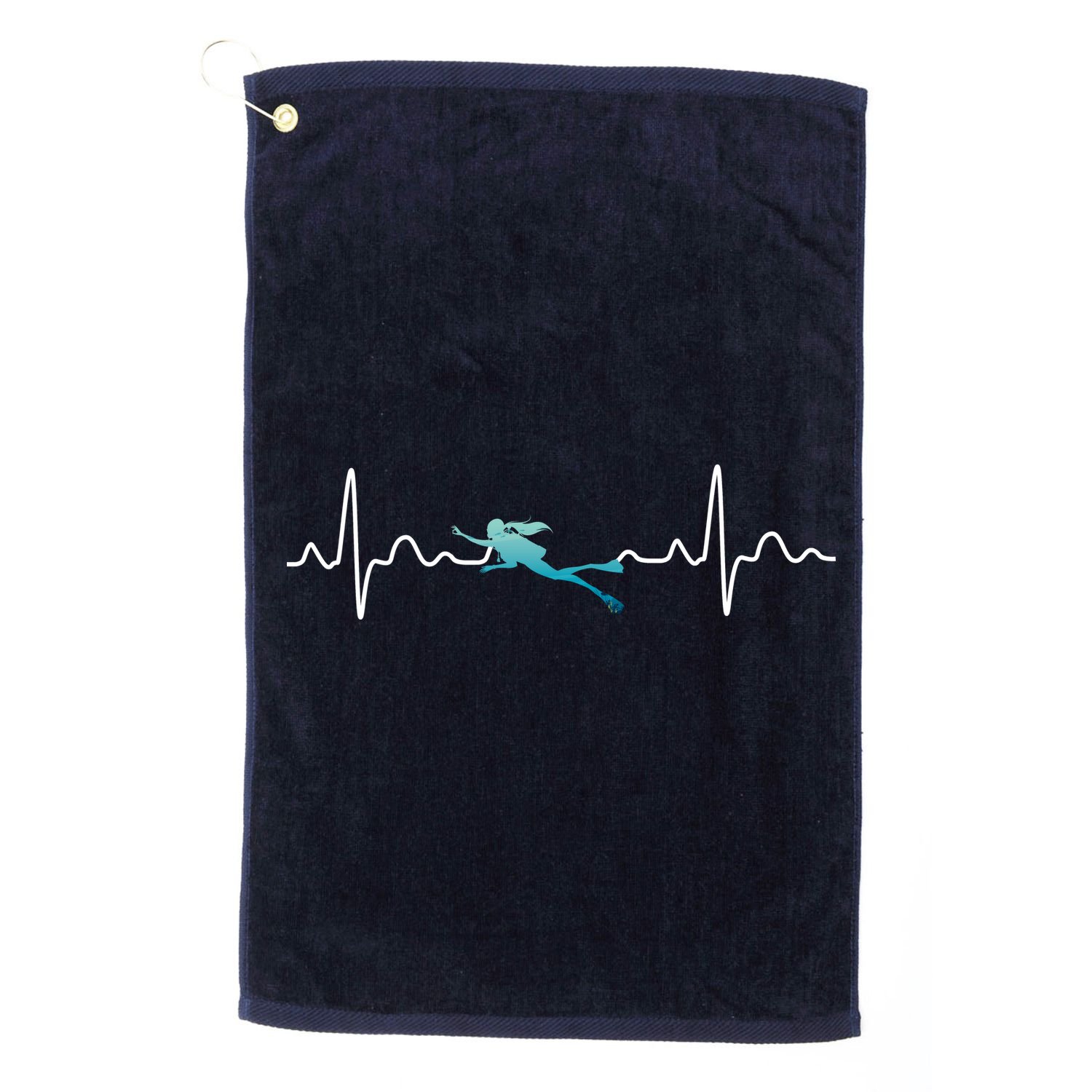 Scuba Diving Heartbeat Pulse Golf Towel