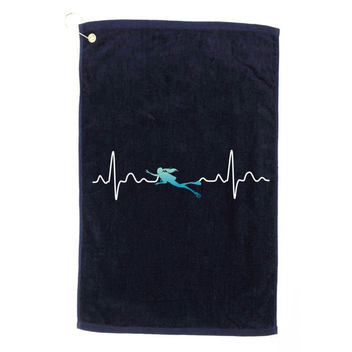 Scuba Diving Heartbeat Pulse Golf Towel
