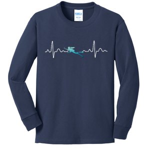 Scuba Diving Heartbeat Pulse Kids Long Sleeve Shirt