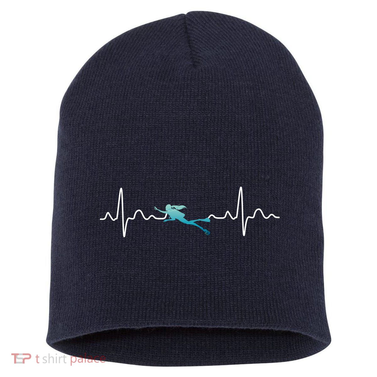 Scuba Diving Heartbeat Pulse Short Acrylic Beanie