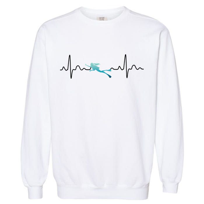 Scuba Diving Heartbeat Pulse Garment-Dyed Sweatshirt