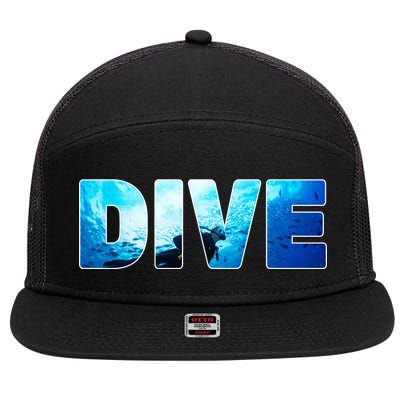 Scuba Diving Ocean 7 Panel Mesh Trucker Snapback Hat