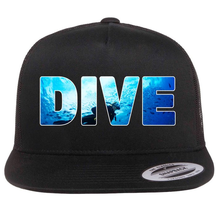 Scuba Diving Ocean Flat Bill Trucker Hat