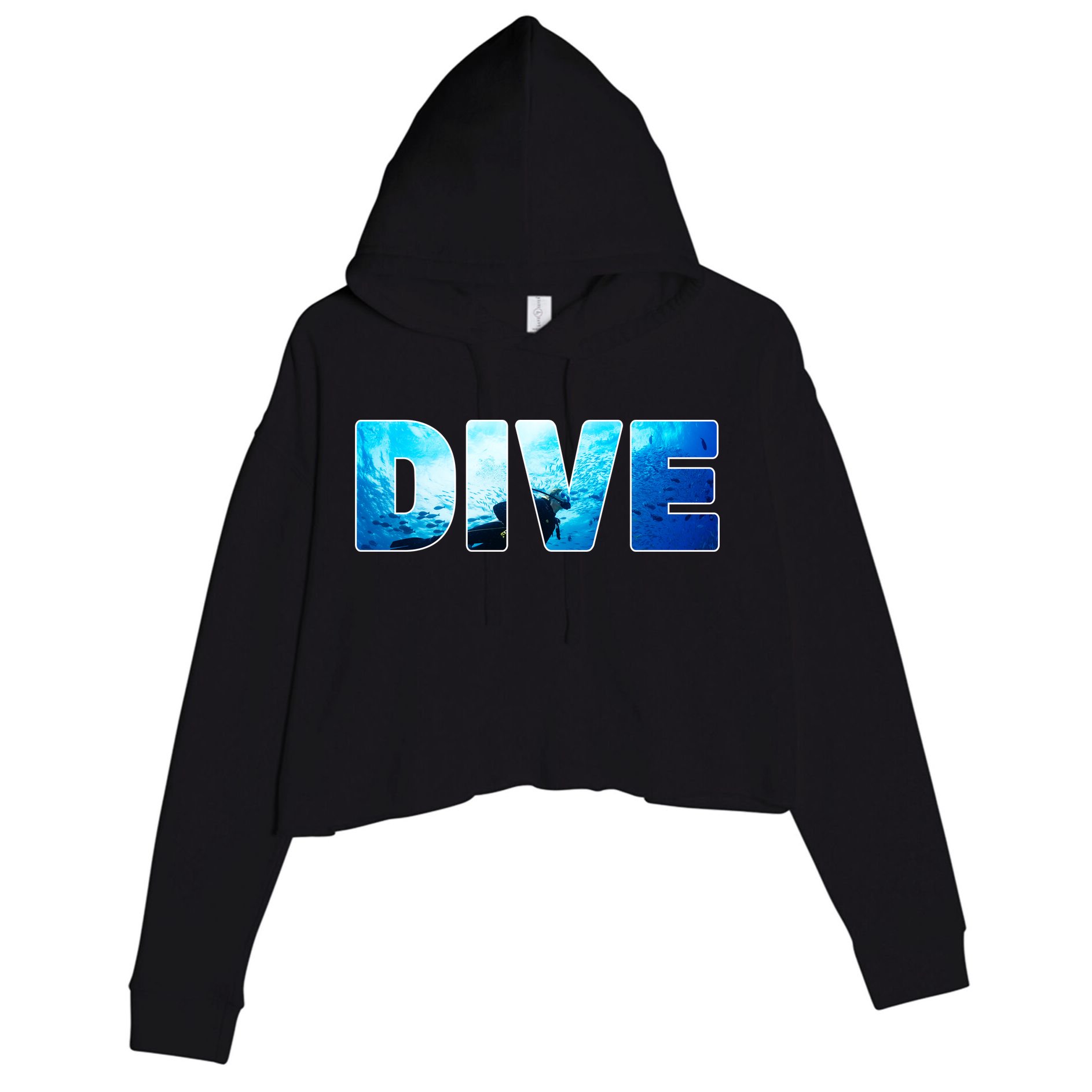 Scuba Diving Ocean Crop Fleece Hoodie