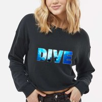 Scuba Diving Ocean Cropped Pullover Crew