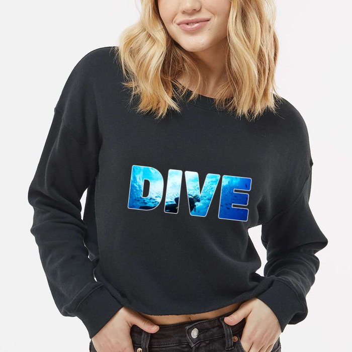 Scuba Diving Ocean Cropped Pullover Crew