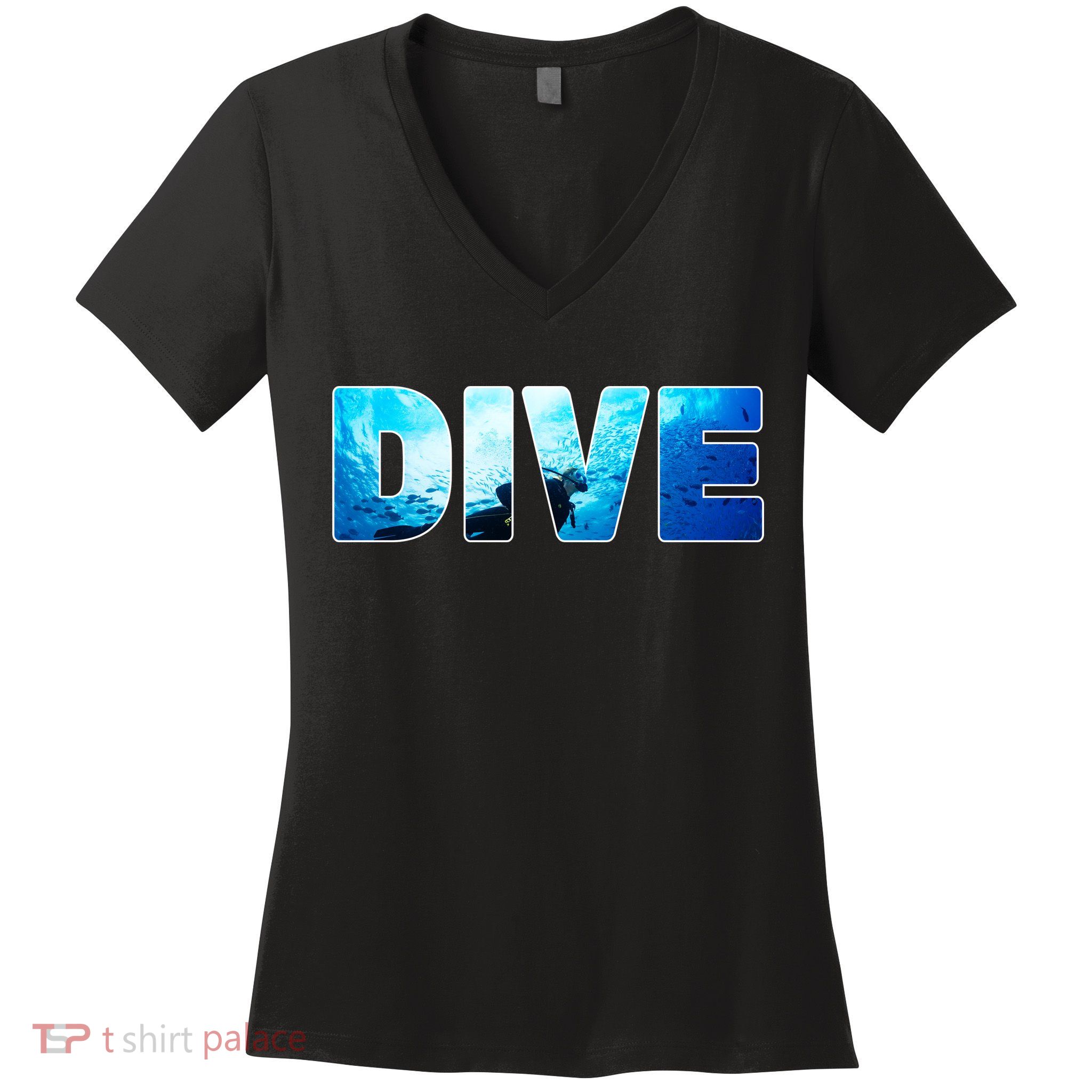 Scuba Diving Ocean Women's V-Neck T-Shirt