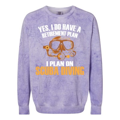 Scuba Diving Retirement Plan Colorblast Crewneck Sweatshirt