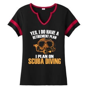 Scuba Diving Retirement Plan Ladies Halftime Notch Neck Tee