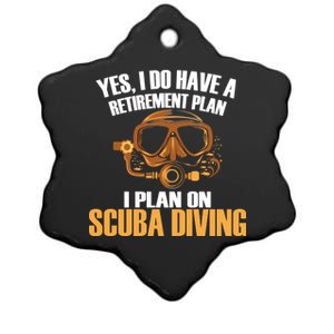 Scuba Diving Retirement Plan Ceramic Star Ornament