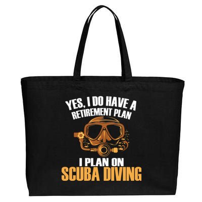 Scuba Diving Retirement Plan Cotton Canvas Jumbo Tote