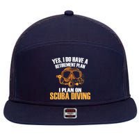 Scuba Diving Retirement Plan 7 Panel Mesh Trucker Snapback Hat