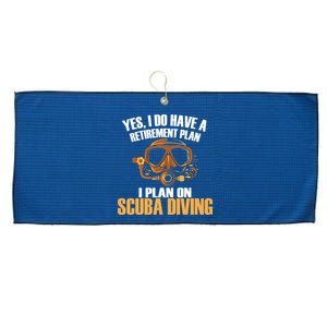 Scuba Diving Retirement Plan Large Microfiber Waffle Golf Towel