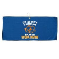 Scuba Diving Retirement Plan Large Microfiber Waffle Golf Towel