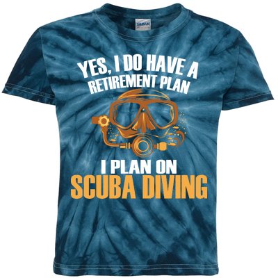 Scuba Diving Retirement Plan Kids Tie-Dye T-Shirt