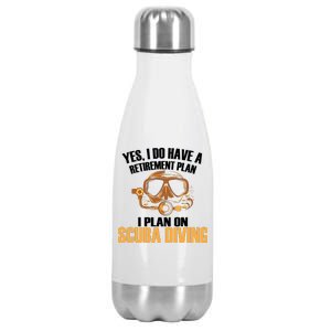 Scuba Diving Retirement Plan Stainless Steel Insulated Water Bottle