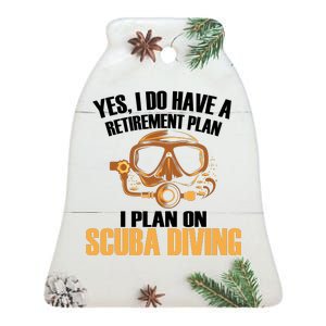 Scuba Diving Retirement Plan Ceramic Bell Ornament