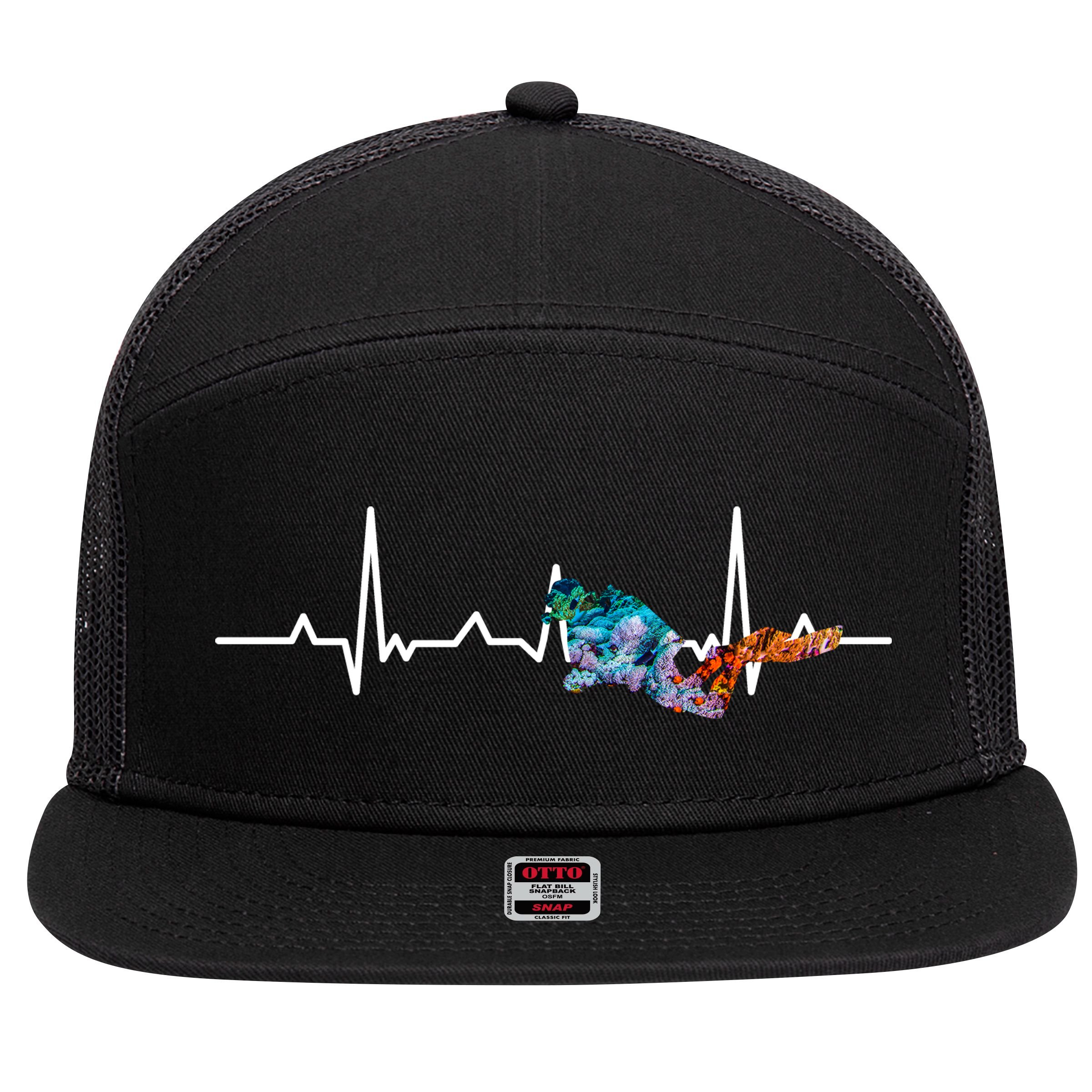 Scuba Pulse 7 Panel Mesh Trucker Snapback Hat