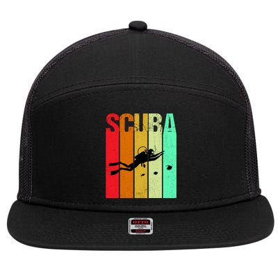 Scuba Retro 7 Panel Mesh Trucker Snapback Hat