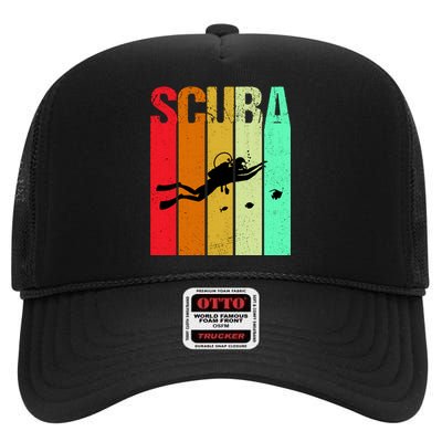 Scuba Retro High Crown Mesh Back Trucker Hat