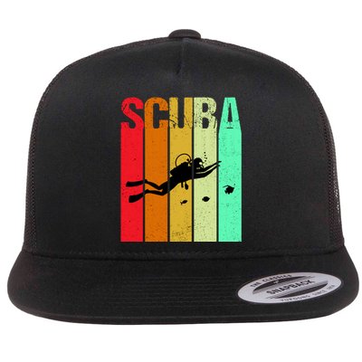 Scuba Retro Flat Bill Trucker Hat