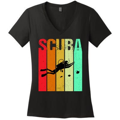 Scuba Retro Women's V-Neck T-Shirt