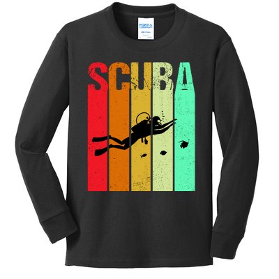 Scuba Retro Kids Long Sleeve Shirt