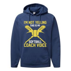 Softball Coaching Voice Great Gift Assistant Coach Softball Great Gift Performance Fleece Hoodie