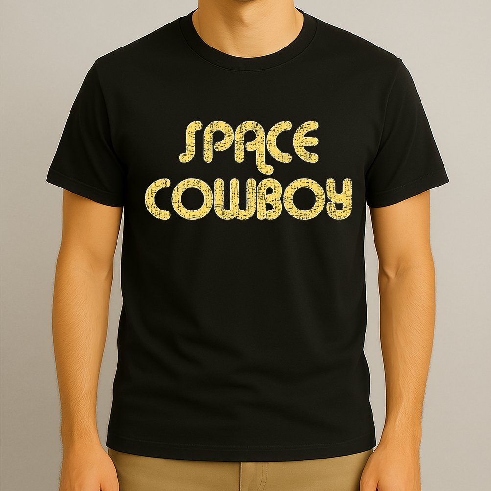Space Cowboy Vintage Large Print Retro Distressed T-Shirt