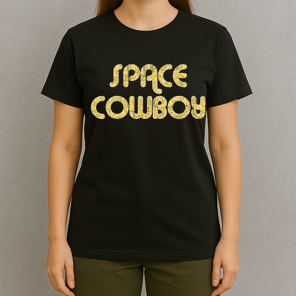 Space Cowboy Vintage Large Print Retro Distressed T-Shirt