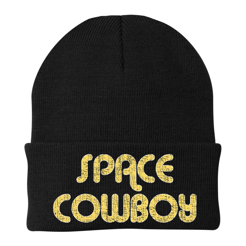 Space Cowboy Vintage Large Print Retro Distressed Beanie