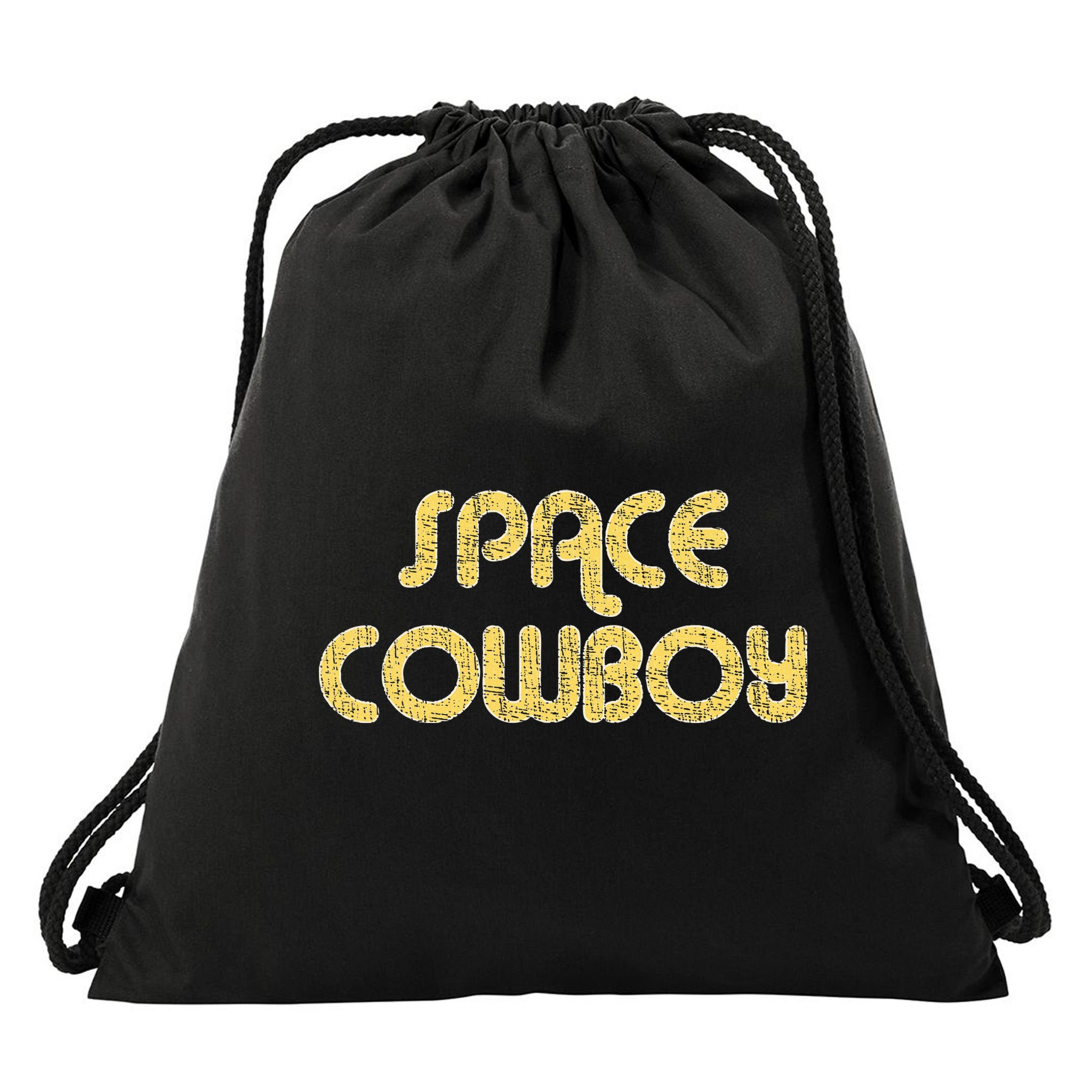 Space Cowboy Vintage Large Print Retro Distressed Drawstring Bag