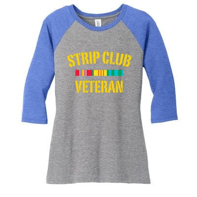 Strip Club Veteran Funny Gift Women's Tri-Blend 3/4-Sleeve Raglan Shirt